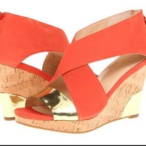 Cole Haan Orange n Gold Wedge shoes